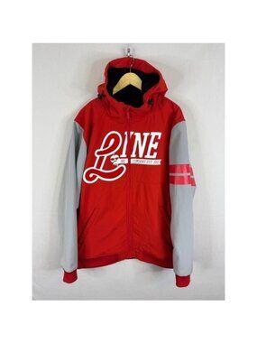 Line Skis Artillery Shell Technical Streetwear Jacket Red Grey Mens XL Full Zip